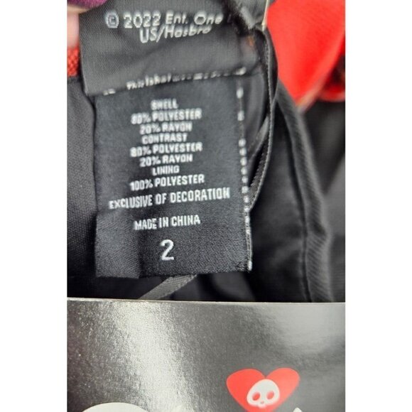 New Skelanimals Plaid Split Dress Womens Plus 2/18-20 2X Black Red Mini Zip - Picture 9 of 9